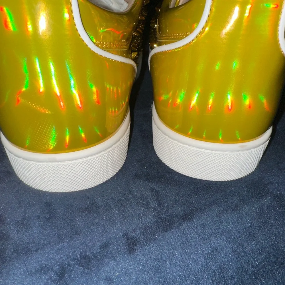 Christian Louboutin Yellow Spiked Sneakers - Picture 7 of 10
